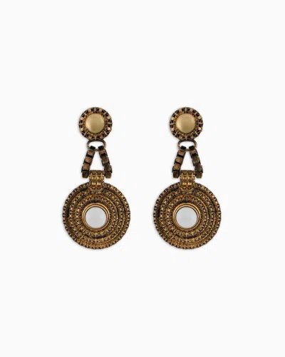 Giorgio Armani Bronze Clip-on Pedant Earrings