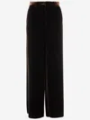 Giorgio Armani Wide-leg Trousers In Viscose And Silk In Brown