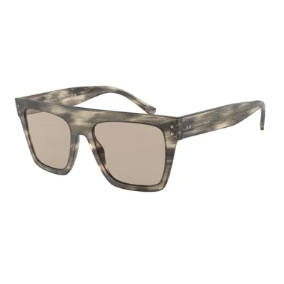Giorgio Armani Brown Acetate Sunglasses In Gray