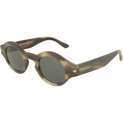 Giorgio Armani Brown Acetate Sunglasses In Gray
