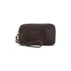 Giorgio Armani Brown Calf Leather Beauty Case In Black