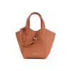 Giorgio Armani Logo Stamp Leather Top Handle Bag In Brown