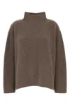 Giorgio Armani Mud Cashmere Oversize Sweater In Brown