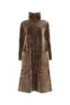 Giorgio Armani Flared Hemline Funnel Neck Long Length Coat