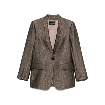 GIORGIO ARMANI GIORGIO ARMANI BROWN JACKETS - BLAZERS WOMEN