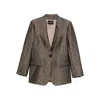Giorgio Armani Single-button Blazer In Brown