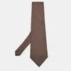 Giorgio Armani Brown Patterned Silk Traditional Tie In Brown