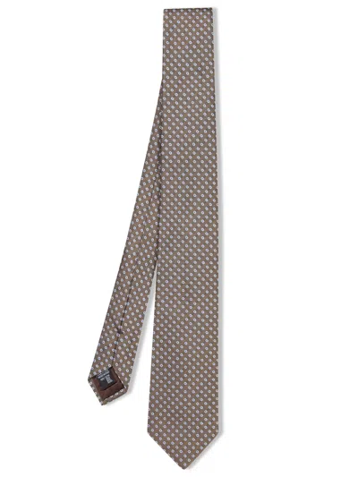 Giorgio Armani Brown Polka Dot Tie