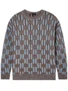 Giorgio Armani Brown Wool Sweater In Gray