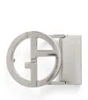 Giorgio Armani Brushed Palladium-plated Ga Logo Belt Buckle In Grey