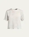 Giorgio Armani Mulberry-silk T-shirt In Solid Light/pastel G