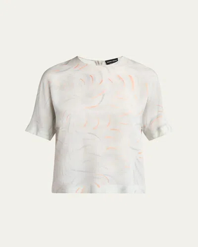GIORGIO ARMANI BRUSHSTROKE SILK BLOUSE