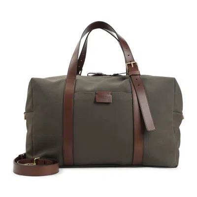 Giorgio Armani Bungee Cord Brown Cotton Holdall Bag In Purple