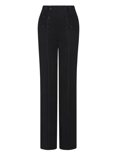 Giorgio Armani Button-appliqué Trousers In Black