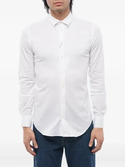 Giorgio Armani Button-down Collar Long-sleeve Shirt In White