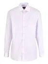 Giorgio Armani Official Store Regular-fit Shirt In Micro-striped Luxury Cotton In White