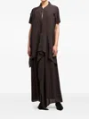 Giorgio Armani Button Layered Maxi Dress In Brown