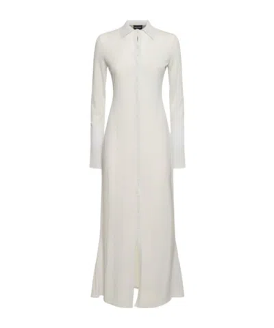 Giorgio Armani Button Long Knitted Cardigan In White