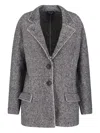 Giorgio Armani Tailored Grey Jacket With Structured Collar And Modern Design In Gray