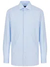 Giorgio Armani Button-up Cotton Shirt In Blue