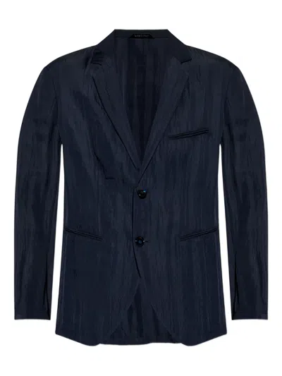 Giorgio Armani Buttoned Blazer In Blue