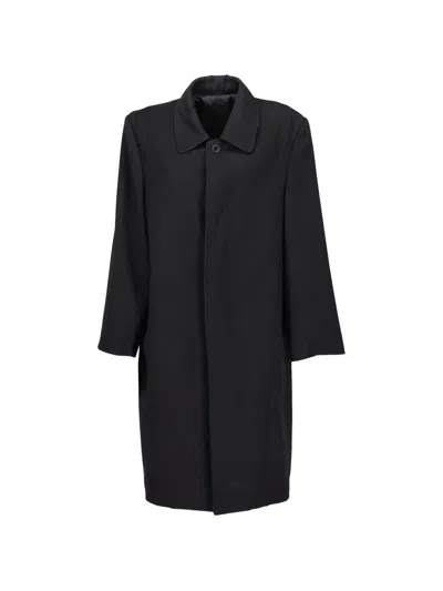 Pre-owned Giorgio Armani Buttoned Coat In Black