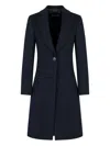 Giorgio Armani Buttoned Coat In Blue