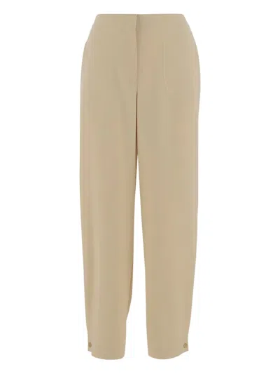 Giorgio Armani Beige Technical Cady Pants In Brown