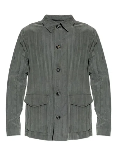 Giorgio Armani Buttoned Pocket Jacket In Gray