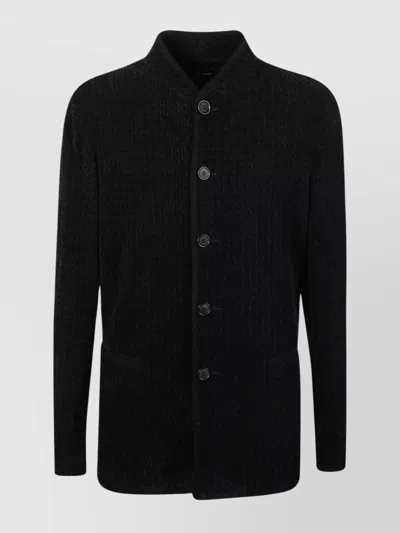GIORGIO ARMANI BUTTONED SWEATER WITH LONG SLEEVES AND POCKETS