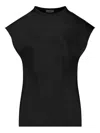 Giorgio Armani Double Silk Satin Blouse In Black