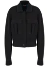 Giorgio Armani Buttoned-up Contrasting Jacket In Black