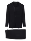 Giorgio Armani Virgin Wool Suit Notch Lapel In Blue