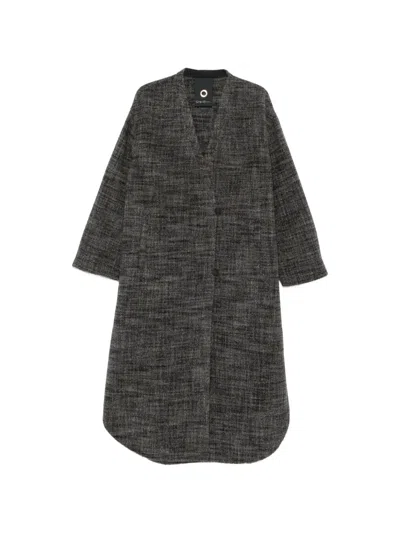 Giorgio Armani Button-fastening V-neck Coat In Gray