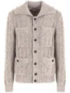 Giorgio Armani Cable-knit Cardigan In Neutrals