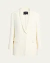 Giorgio Armani Cady Glitter Tuxedo Jacket In Solid White