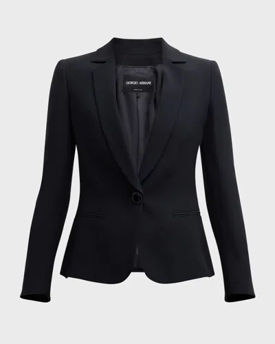 Giorgio Armani Cady Notch-lapel Single-breasted Jacket In Printed