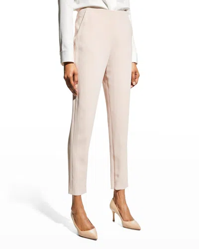Giorgio Armani Viscose Cady Straight-leg Trousers In Solid Medium Beige