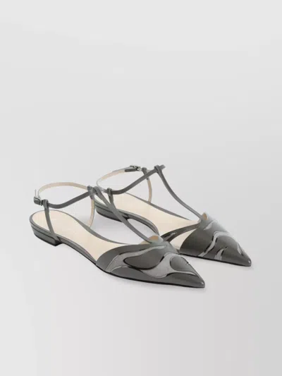 GIORGIO ARMANI CALF LEATHER CUT-OUT BALLERINAS