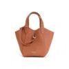 Giorgio Armani Logo Stamp Leather Top Handle Bag In Honey