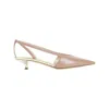 Giorgio Armani Pink Calf Leather Pumps In Neutrals