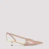 Giorgio Armani Pink Calf Leather Pumps In Miele Platino