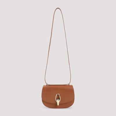 Giorgio Armani Calf Leather Shoulder Bag In Brown