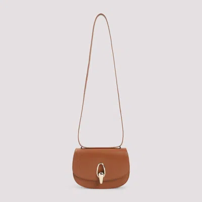 Giorgio Armani Calf Leather Shoulder Bag With Golden-toned Hardware In Brown