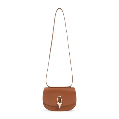 Giorgio Armani Calf Leather Shoulder Bag With Golden-toned Hardware In Brown