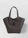 Giorgio Armani Logo Stamp Grained Leather Shoulder Bag