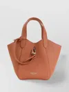 Giorgio Armani Logo Stamp Leather Top Handle Bag