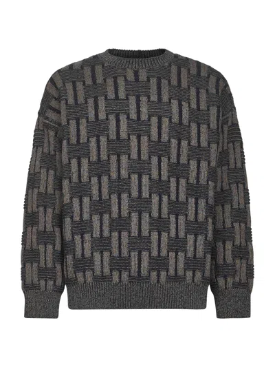GIORGIO ARMANI CAMEL VANISÉ LINKS STITCH WOOL SWEATER