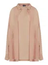 Giorgio Armani Silk Crepe Oversized Shirt In Marrón