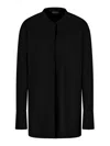 Giorgio Armani Sophisticated Mandarin Collar Shirt In Black